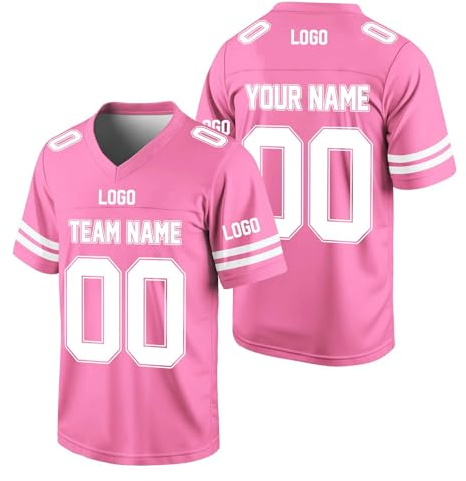 Personalisierte American Football Trikots mit Name Nummer Logo Karneval Kostüm T-Shirt für Kinder Erwachsene Junge Mädchen Herren Damen