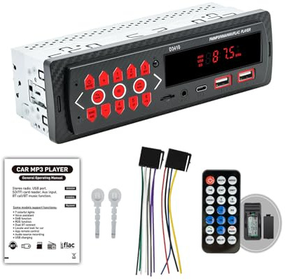 Zambuph Lecteur MP3 avec Module Radio pour des expériences de Conduite passionnantes, clé USB multifonctionnelle, Bluetooth, Insertion de Carte MP3 pour Voiture