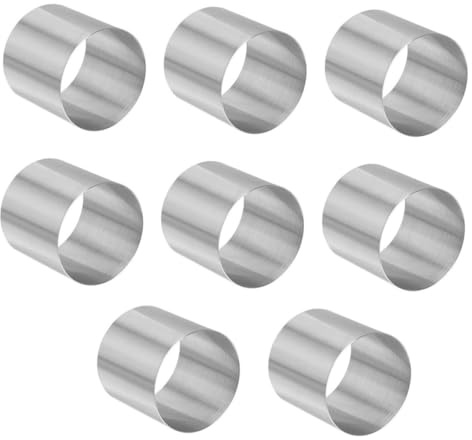 BESPORTBLE Lot de 8 Cercles à Mousse Ronds en Acier Inoxydable 304 5X5 CM Moules à Pâtisserie pour Mini-Gâteaux Desserts et Tartes Ustensiles Cuisine Antiadhésifs pour Démoulage Facile