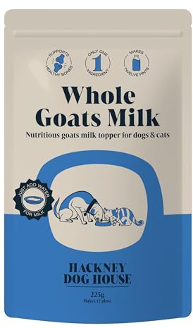 Hackney Dog House Goats Milk Powder for Dogs & Cats | Create Delicious Goats Milk-Drink | For Adult & Puppy | Each Pack Makes 12 Pints