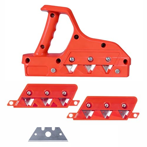 Kantenhobel Für Gipskarton Mit 45° Und 60° Klingensatz, Robust Gipskartonplatten Korkplatten Mit 10 Klingen，Schnellschneider FüR Gipskartonplatten Zur Dekorationsholzarbeit (rot)