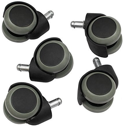 Bürostuhlrollen 200kg 11mm Stift Ø50mm Rollen Hartbodenrollen Stuhlrollen 5er Set Schwarz