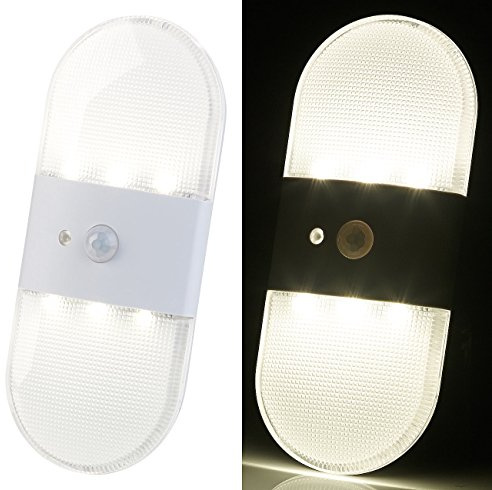 PEARL LED Wandlicht: Batterie-LED-Wandleuchte, Bewegungs- & Licht-Sensor, 80 Lumen, IP44 (Birne Bewegungsmelder, Leuchte Batterie Bewegungsmelder, WC)