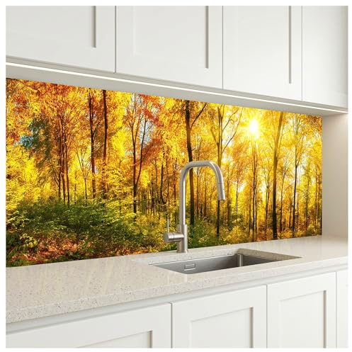 DIMEX LINE Paraschizzi Auto-Adesiva per la Cucina Foresta Solida 180 x 60 cm | Resistente all’Acqua | QUALITA‘ Premium