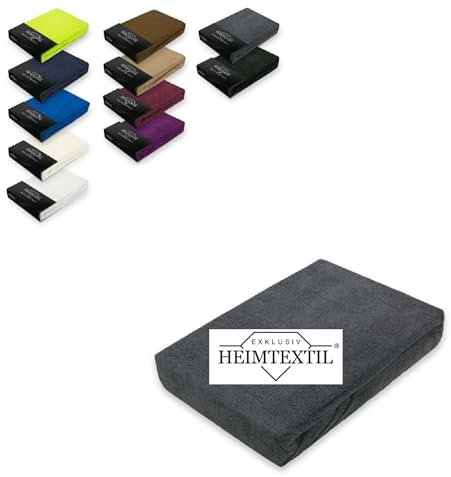 Exklusiv Heimtextil Frottee Spannbettlaken Marke 60-70 x 140 cm 80% Baumwolle, 20% Polyester Öko - Tex Zertifiziert, Markenqualität, Matratzenhöhe bis 10 cm, Anthrazit