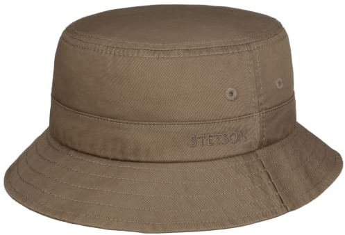 Stetson Sombrero Bucket de Algodon organico Sarga con Proteccion UV Unisex Primavera Verano