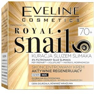 Eveline Cosmetics Crème Concentrée Régénératrice Active 70+ Royal Sna - Lissage des Rides, Amélioration de la Densité et du Teint