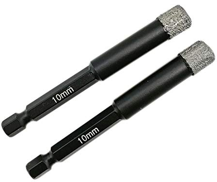 SHDIATOOL Diamond Drill Bits 2PK 10mm Hex Shank Quick Change for Porcelain Tile Ceramic Marble