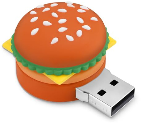 64GB USB Flash Drive Hamburger-Shaped, BorlterClamp Novelty Memory Stick USB Drive Thumb Drive for External Data Storage