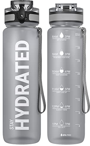 Sahara Sailor Trinkflasche, Sport Trinkflasche, [BPA-frei Tritan] 1L/500ML/750ML Auslaufsicher Sport Wasserflasche, Sportflasche für Fahrrad, Camping, Yoga, Gym (1 Flasche)