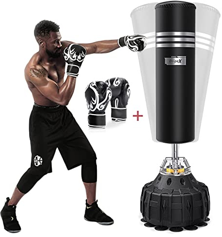 Dripex Boxsack Erwachsene Freistehender Standboxsack MMA Boxpartner Boxing Trainer Heavy Duty Boxsack mit Saugfuß