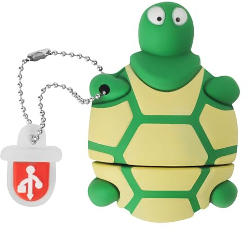 32GB USB Flash Drive Cute Turtle-Shaped, BorlterClamp Funny Memory Stick Cute USB 2.0 Drive Novelty Thumb Drive for External Data Storage, Green