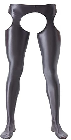 cloudmall Herren Sexy Unterwäsche Tanga Slip Shorts Yoga Leggings Strumpfhose Mesh Tank Top Shirt, Legging-Style5-Grau, X-Groß