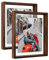 EXYGLO 2 Pack Glas Bilderrahmen 20x25 cm, Doppelglas Schwimmende Fotorahmen für Tisch- und Wandmontage, Zeigen Fotos bis zu 25x30 cm, Braun