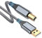 Cavo USB B 2.0, per stampante e scanner, da USB A a USB B, per stampante PC, compatibile con HP, Dell, Canon, Epson, Lexmark, Xerox, Brother, Samsung, Pixma (5 m, viola)