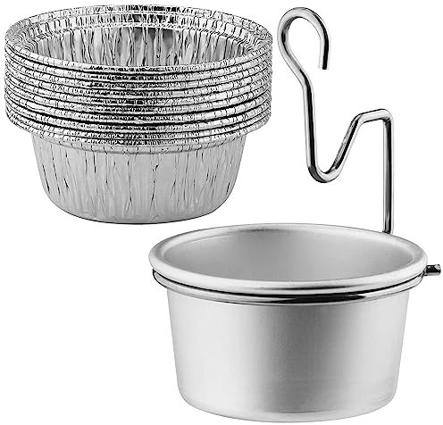 HAO HELPER Grillfettbricka med klämma för Char-Broil/Kenmore utomhusgrillar och andra liknande grillar, fettbricka, för gasgrill, fetthink med engångsfolie (10-pack)