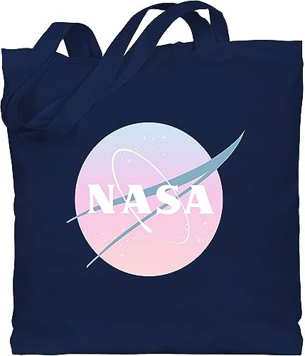 Baumwolltasche - Weltall - Nasa Logo I Geschenk Weltraum Fan - Unisize - Navy Blau - beutel kinder planeten jutebeutel rakete stofftasche astronauten jute astronaut tasche raumfahrt stoffbeutel