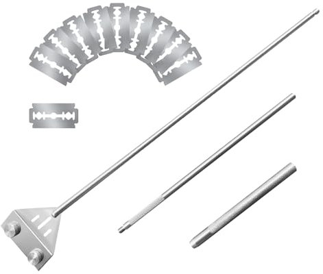 Kirecoo Algenschaber für Glasaquarien, 65 cm Aquariumreiniger, Edelstahl Aquarium Glas Algenschaber für Aquarium mit 10 Klingen, Aquarium Reinigungswerkzeuge, Aquarium Zubehör