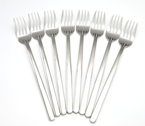 Dinner Forks,8 pieces 304 stainless steel fork set, longer handles,dishwasher washable, silver mirror,flatware fork,dinner forks,easy to clean.8.11inches,Use for Home,Kitchen or Restaurant
