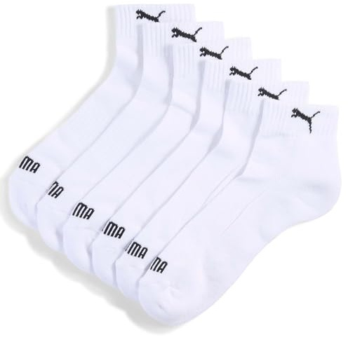PUMA Cushioned Quarter 3P, Calcetines, Unisex adulto, White - New, 39-42