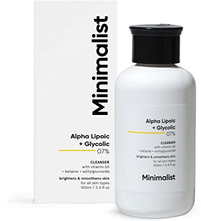 ECH Green Velly Minimlist 7% Ala & Aha Brightening Face Wash With Vitamin B5 For Hydration, Glycolic Acid For Exfoliation & Alpha Lipoic Acid For Glowing Skin | For Men & Women, 100 Ml