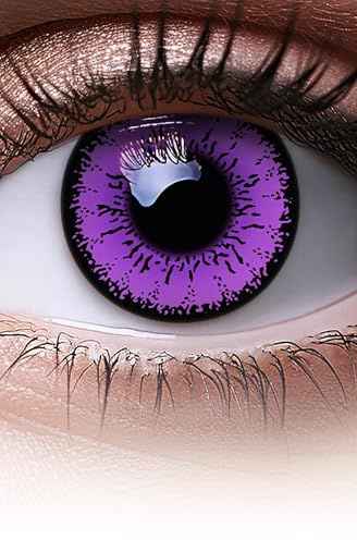 Lentillas de color morado Purple Flower 1 par. Cómodas y perfectas para carnaval de Halloween, cosplay de anime, blandas, sin dioptrías, sin graduación