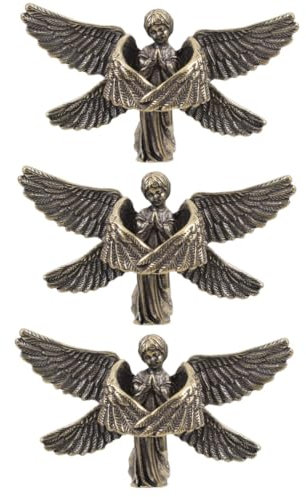 QUMIIRITY 3 Stücke Messing Engel Statue -förmigen Decor Figurine Mini Engel Handwerk Ornament Für Home Office