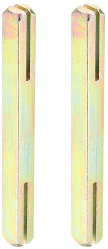 sourcing map Slotted Square Door Knob Spindle 90x8mm, 2 Pack Spare Door Handle Spindle Bar Carbon Steel for Most Mortise Type Door Knobs Vintage Door Control Systems, Gold