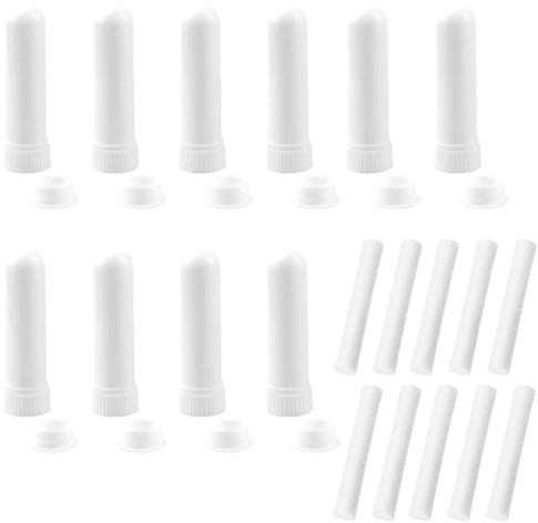 10 Stück Riechstifte für Ätherische Öle, Ätherisches Öl Röhren mit 10 Dochten, Ätherisches Öl Aromatherapie Nasale Inhalator Röhren Nachfüllbarer Inhalator Stick, für Aromatherapie und Parfüm