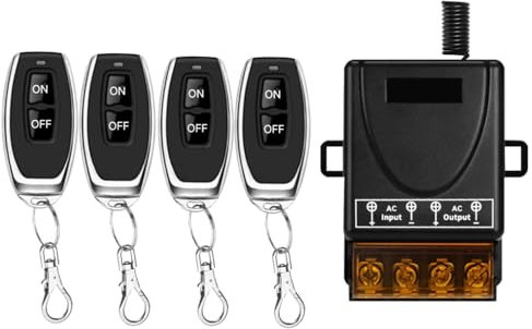 Cerhot AC 230V 100m 30A Kit ricevitore e interruttore luce remoto wireless ad alta potenza, interruttore di controllo remoto wireless, interruttore relè wireless per pompa dell'acqua, illuminazione