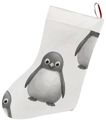 Grauer Weihnachtsstrumpf, roter Filz, Weihnachtsstrümpfe mit weißer, superweicher Plüschmanschette für Weihnachtsbaum, Urlaub, Kamin, Familiendekoration