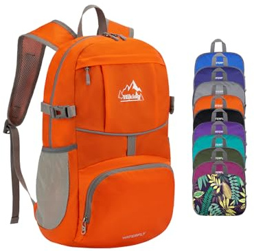 WATERFLY Faltbarer Rucksack Ultraleicht Wanderrucksack 25L Tagesrucksack | Leicht und Faltbar, Rucksack mit Brustgurt, Mehrere Fächer Aufbewahrung, für Herren Damen Wandern Outdoor Trekking Hiking