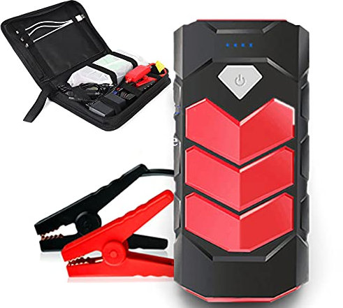 HTDRE Dispositivo de Arranque Super Power 600A, 28000 mAh, 12 V, arrancador de batería para Coche, Cargador de vehículo, Amplificador de batería LED
