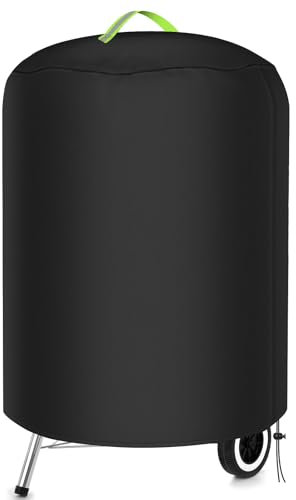 Cirulli Wetterfeste Grillabdeckung，Maße76x91cm,grillabdeckungen 420D Oxford-Stoff,Abdeckung iswasserdicht，Staubdicht und schützt vor UV-Strahlen,Schutzhülle für Rundgrill, Grilldecke