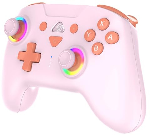 Subsonic - Manette sans fil pour Switch 2 / Switch - bluetooth avec LED, vibrations et gyroscope - Sweet Rose | Ergonomique, LED Programmable, Fonction vibration, Gyroscope - Compatible Switch 2 et Switch