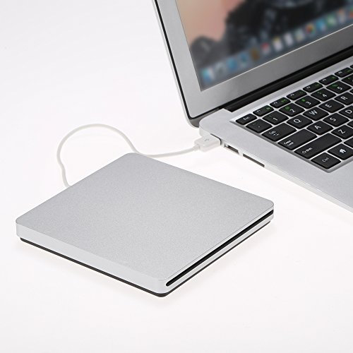 USB 2.0 DVD Writer,Slim External CD Player for Laptop PC Mac Mac Book Air Portable 3D Bluray Drive Reader with Stylish and Portable Design,High Compatibility and