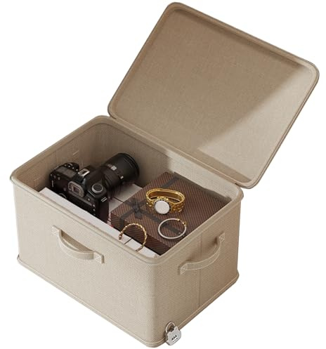 Generisch Scatola richiudibile, con chiusura a, scatola con lucchetto, contenitore sicuro per medicinali, telefoni cellulari, snack, scatola a doppio strato con lucchetto a combinazione