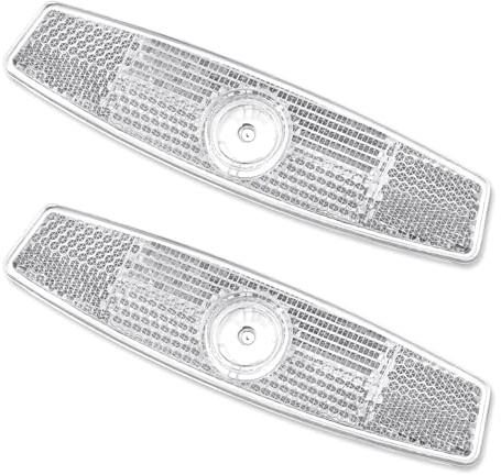 FdcZeyxior 2 Pcs Bike Reflectors, White Bike Wheel Reflectors Bicycle Reflector Portable Bikes Lights Mountain Safety Warning Light Bikes Reflector for Men Women Night Riding