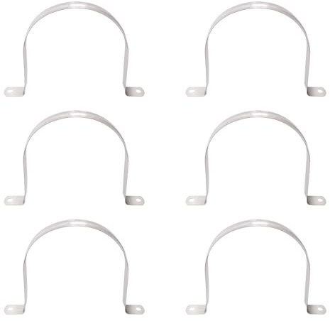 YYIGVMO 6 Stücke Ø 110mm U-Rohrschellen, 304 Edelstahl Starres Rohrband, Zweiloch Rohrschelle, Sattelschlauchschellen, für Rohre und Kabel