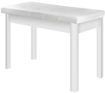 Klavierhocker mit Aufbewahrungsbox für Musik, strapazierfähig, 200 kg Kapazität, Keyboardbank für Kinder, Jugendliche, Erwachsene und Senioren, stilvolles braunes Design
