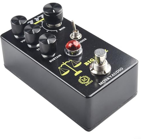 Gitarreffektpedal, bärbar distorsionseffektpedal för elgitarrspelare med 4 lägesalternativ och Big Muff PI-design