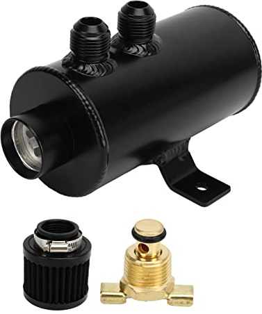 Oil Catch Can 750ml, Serbatoio Recupero Olio con Filtro Vapori, Universale per Auto - Alta Efficienza, Resistenti Perdite, Protezione Motore (Nera)