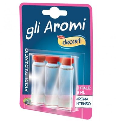Decorì Aroma Fiori d'Arancio per Dolci, Aroma Intenso, Ideale per Dolci e Creme, Confezione da 9 ml (3 fiale da 3 ml) (10 pezzi)