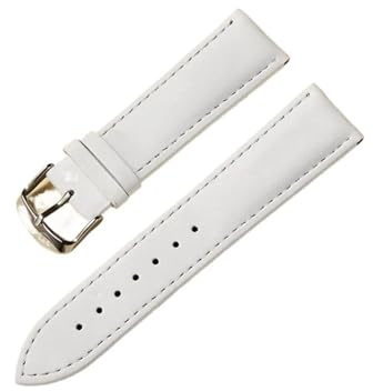 FYYFS Klockarmband I Kalvskinn, Äkta Läder, 14 Mm, 16 Mm, 18 Mm, 20 Mm, 22 Mm, Klocktillbehör, Herr, Kvinnor, Armband, Affärsmässigt, Armbandsur(White,22mm)