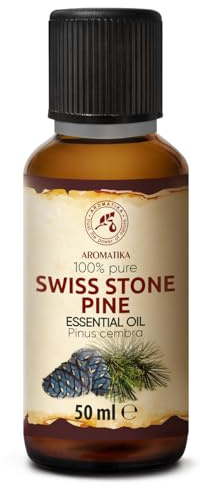 Zirbelkiefer Ätherisches Öl 50 ml - Pinus Cembra - Reines ätherisches Zirbenöl - für Diffusers und Duftlampen - Frisches Aroma - Aromakerze - Seife - Zirbenduft - Lufterfrischer