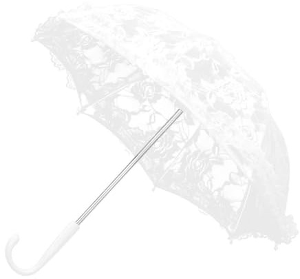 Atyhao Paraguas bordado de encaje, flores artesanales Paraguas bordado de encaje Accesorios para decoración de fiesta nupcial Accesorio(51241 Color blanqueado)