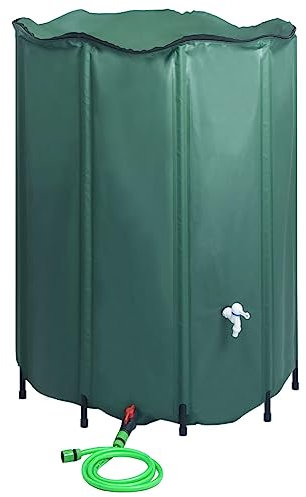 vidaXL Depósito de Agua de Lluvia Plegable con Espita 1250 L Tanques Barril Colector Contenedor de Almacenamiento Malla Anticorrosiva