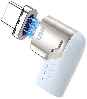 Sisyphy Adaptador magnético USBC de 5 Pines Tipo C,USB PD de 120W de Carga rápida,Transferencia de Datos 480Mbp/s,sin Salida de vídeo,Compatible con MacBook Pro/Air y principalmente Dispositivos USBC