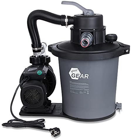 your GEAR Sand-Filteranlage SFP PRO 6813 L/h Sandfilter Pool-Pumpe 7m³/h Schwimmbadpumpe + 6 Wege Ventil