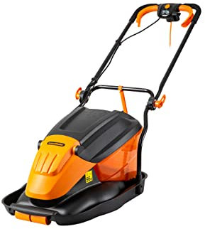 LawnMaster 1800W 36cm Electric Hover Mower - Grass Collection Box, Adjustable Cutting Heights, for Medium to Large Lawns, 2 Year Guarantee